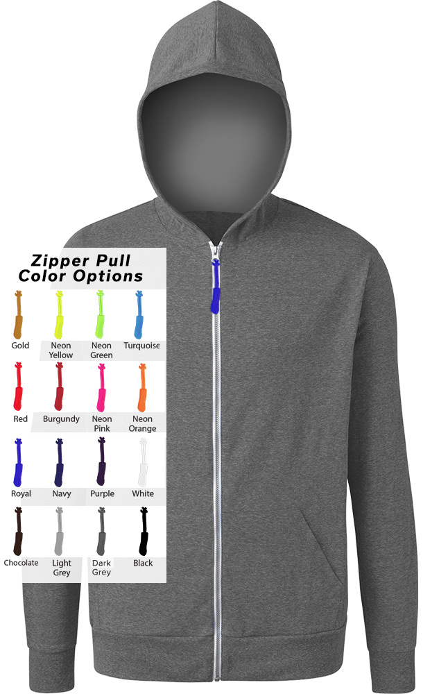 CUSTOM ZIPPER PULL TRIBLEND HOODIE GREY 2 EXTRA LARGE SOLID