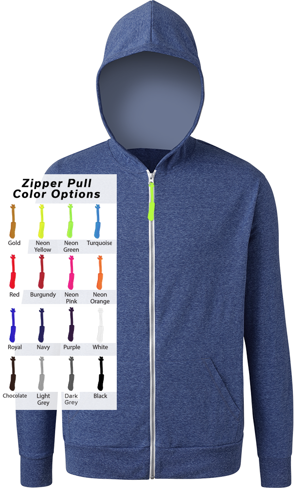 CUSTOM ZIPPER PULL TRIBLEND HOODIE ROYAL 4 EXTRA LARGE SOLID