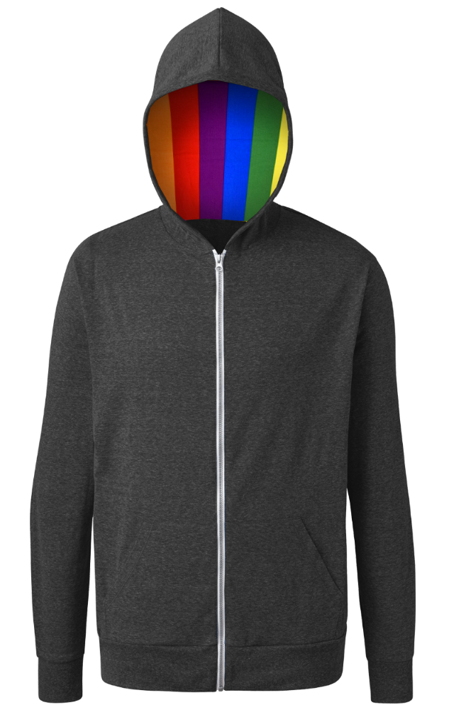 PRIDE TRIBLEND ZIP HOODIE BLACK 2 EXTRA LARGE SOLID