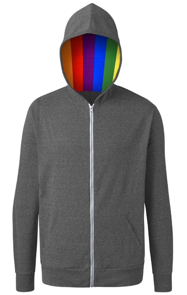 PRIDE TRIBLEND ZIP HOODIE GREY 2 EXTRA LARGE SOLID