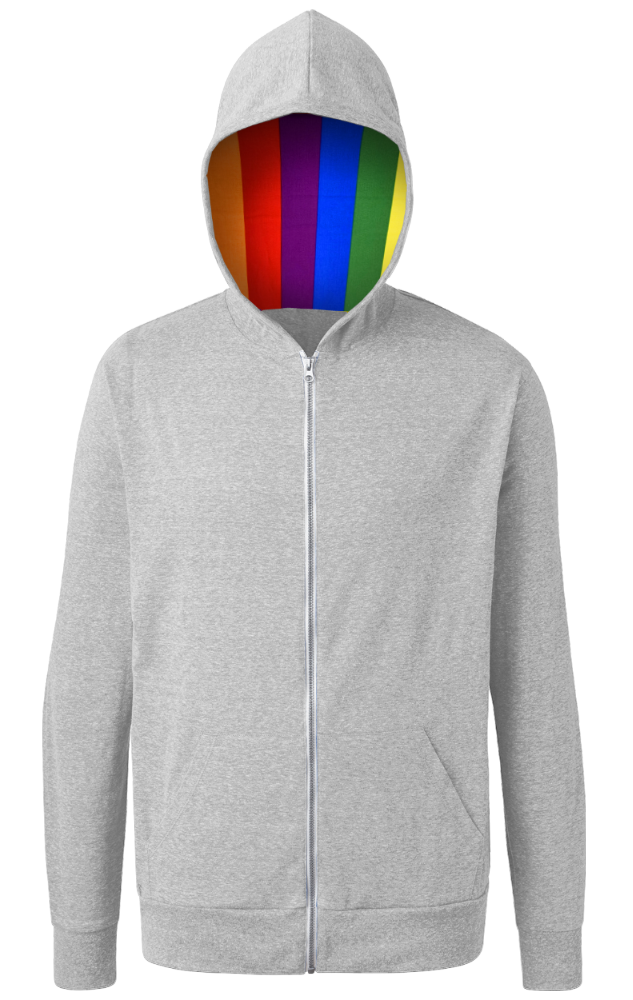 PRIDE TRIBLEND ZIP HOODIE LIGHT GREY 2 EXTRA LARGE SOLID