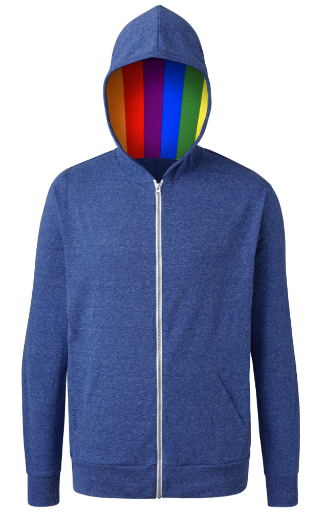 PRIDE TRIBLEND ZIP HOODIE ROYAL 2 EXTRA LARGE SOLID