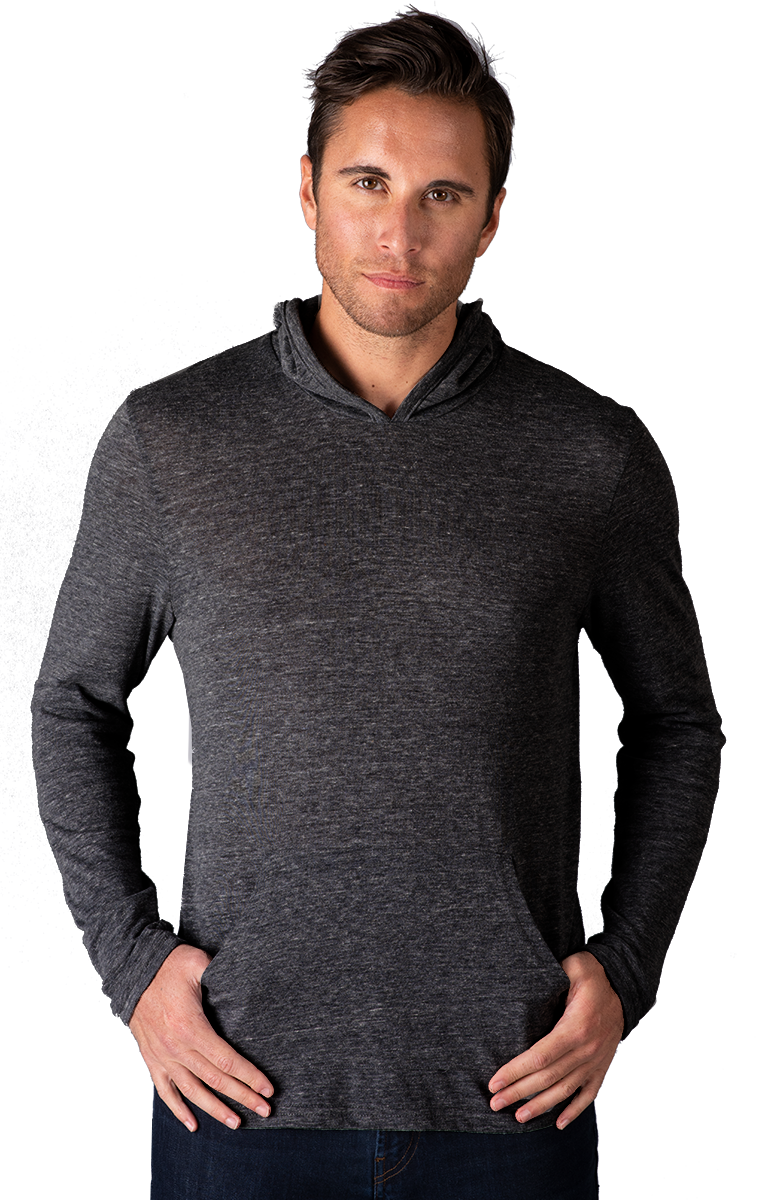 ADULT TRIBLEND PULLOVER HOODIE  -  BLACK EXTRA SMALL SOLID