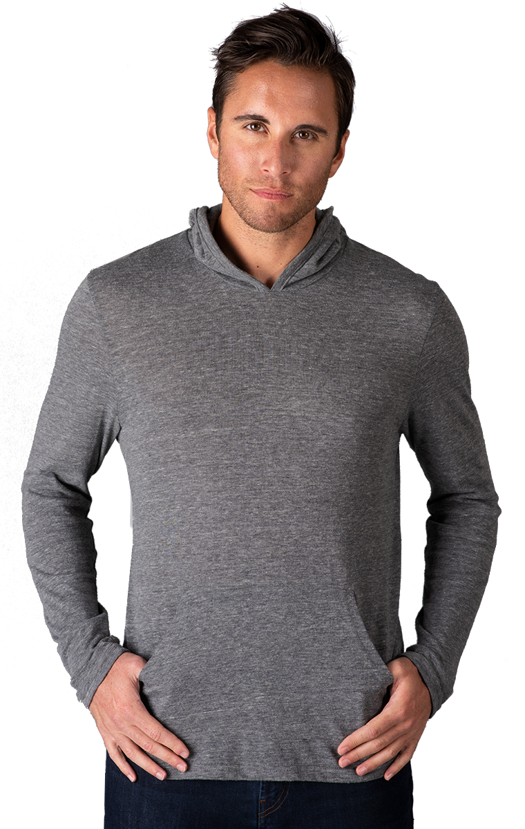 ADULT TRIBLEND PULLOVER HOODIE  -  GREY EXTRA SMALL SOLID