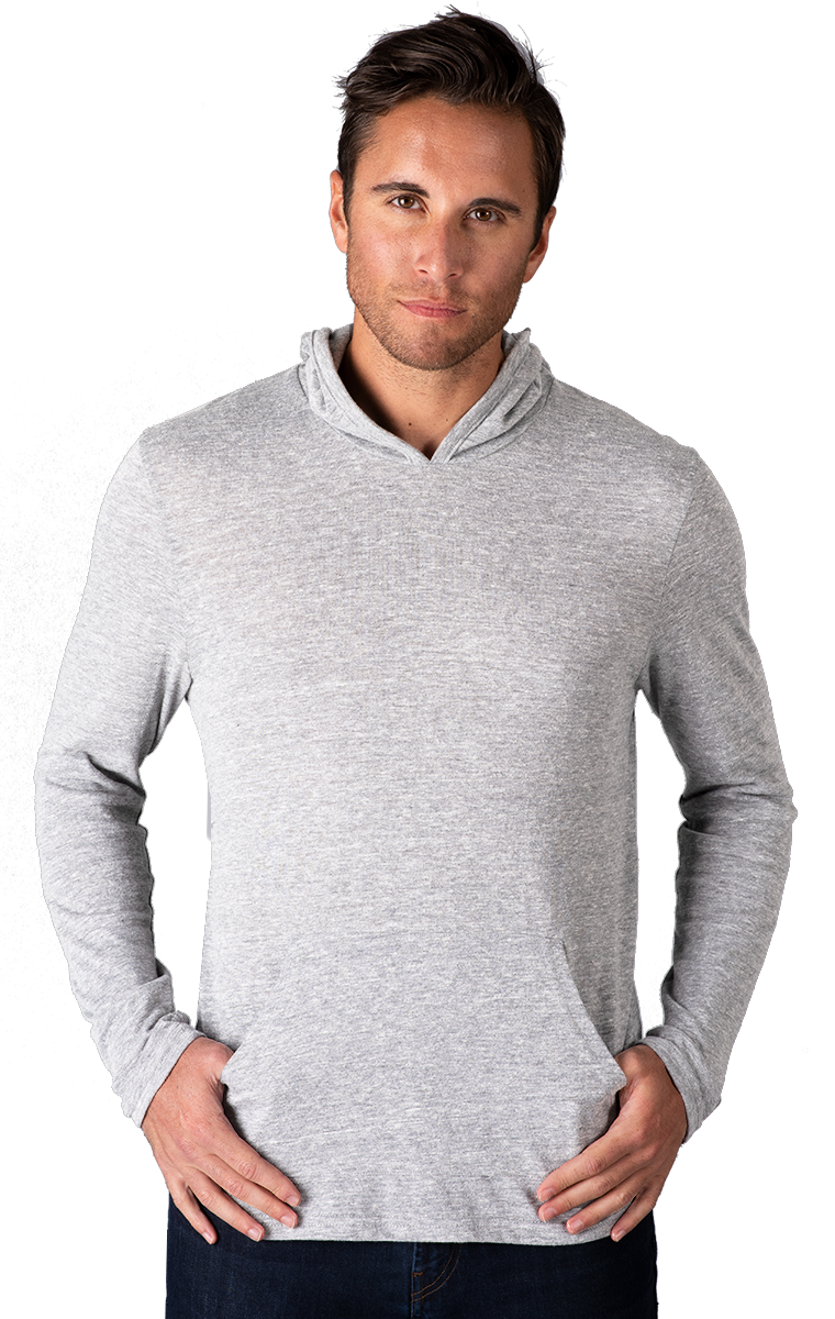 ADULT TRIBLEND PULLOVER HOODIE  -  LIGHT GREY EXTRA SMALL SOLID