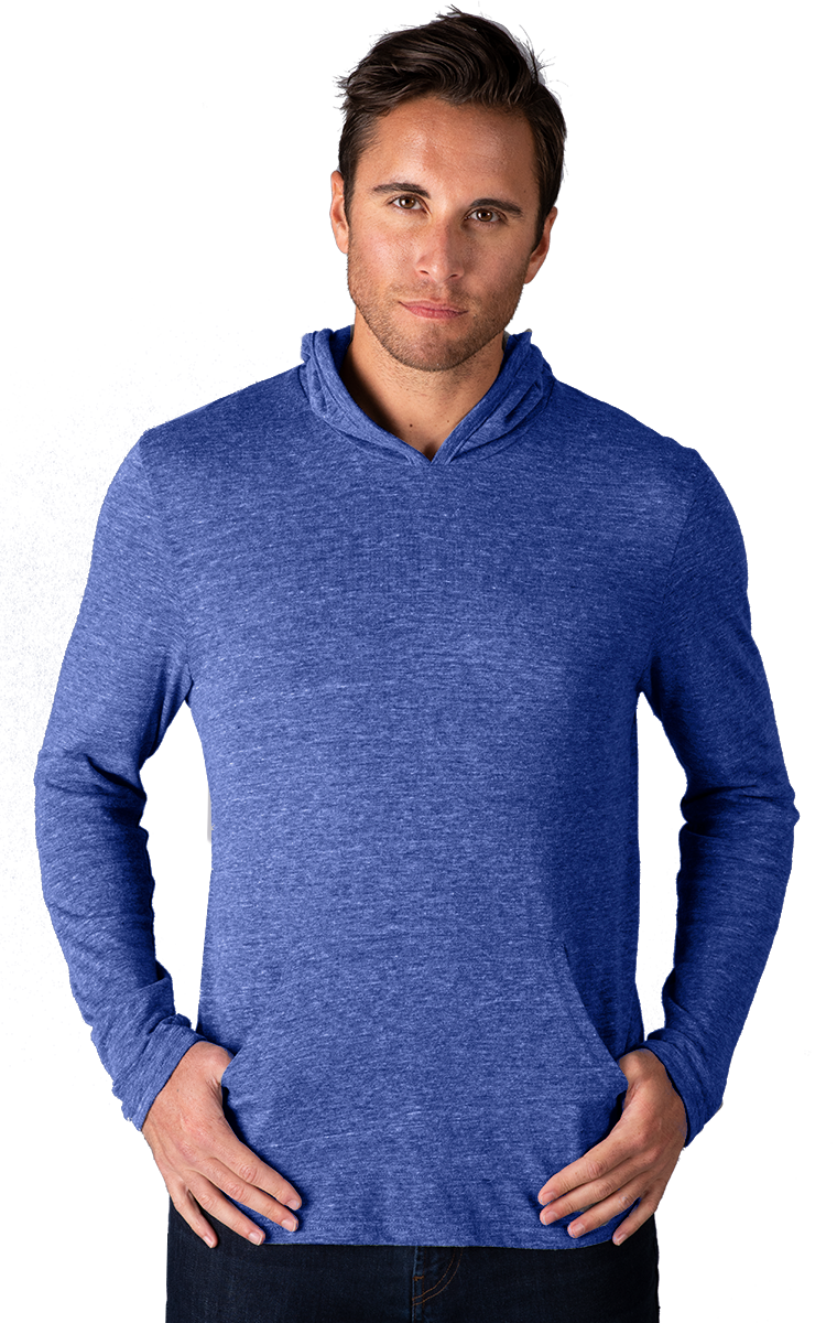 ADULT TRIBLEND PULLOVER HOODIE  -  ROYAL EXTRA SMALL SOLID