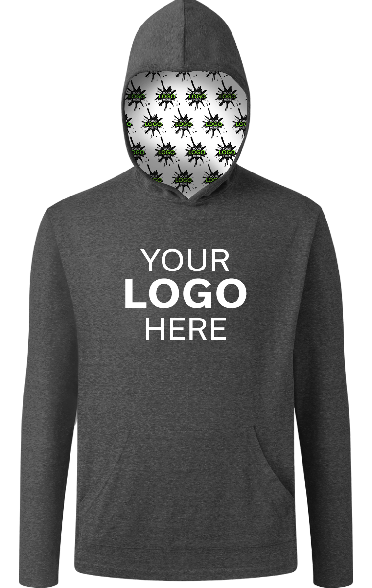 YOUR LOGO HERE ADULT TRIBLEND PULLOVER HOODIE BLACK 2 EXTRA LARGE SOLID