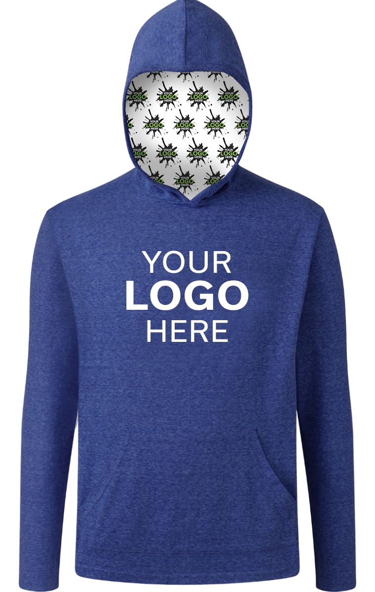 YOUR LOGO HERE ADULT TRIBLEND PULLOVER HOODIE ROYAL 2 EXTRA LARGE SOLID