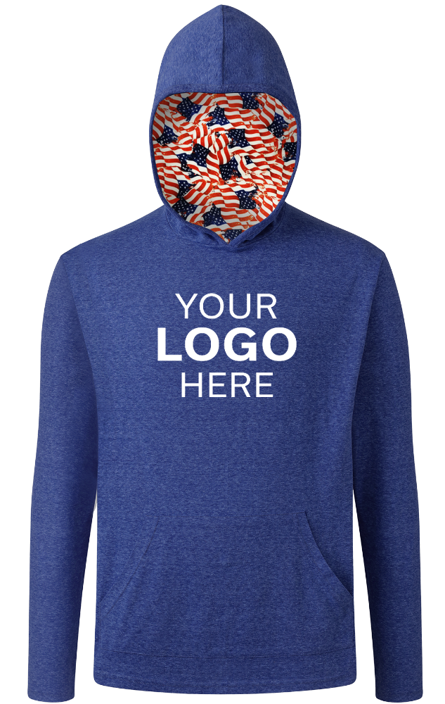 Americana Adult Triblend Pullover Hoodie ROYAL SMALL SOLID