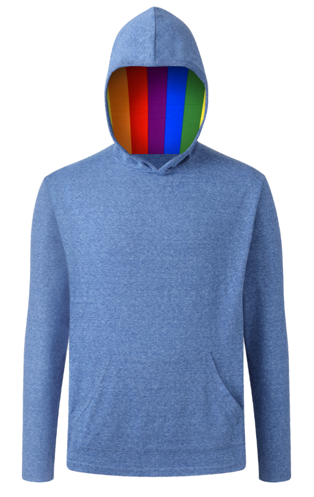 PRIDE TRIBLEND PULLOVER HOODIE BLUE 2 EXTRA LARGE SOLID