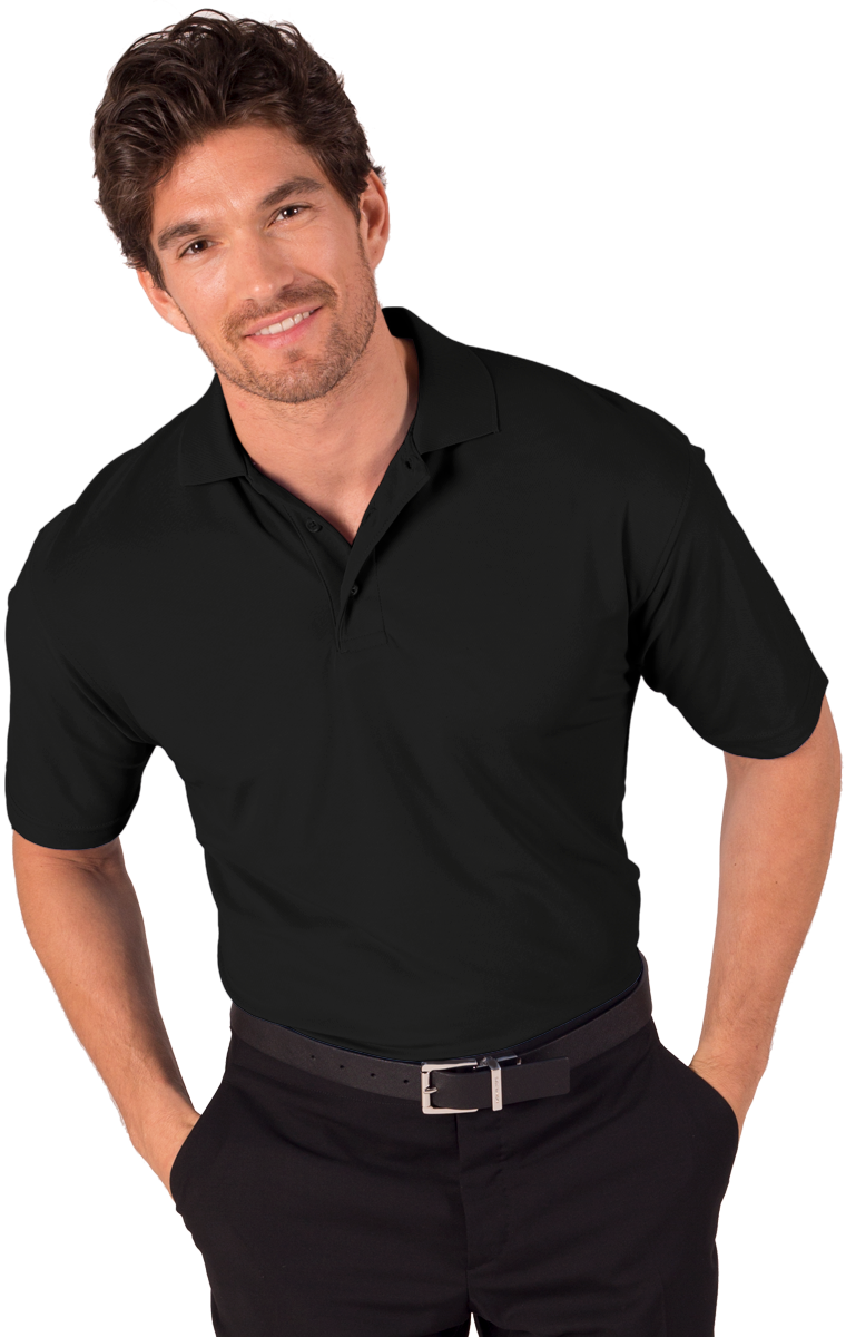 MENS S/S VALUE PIQUE POLO  -  BLACK 2 EXTRA LARGE SOLID