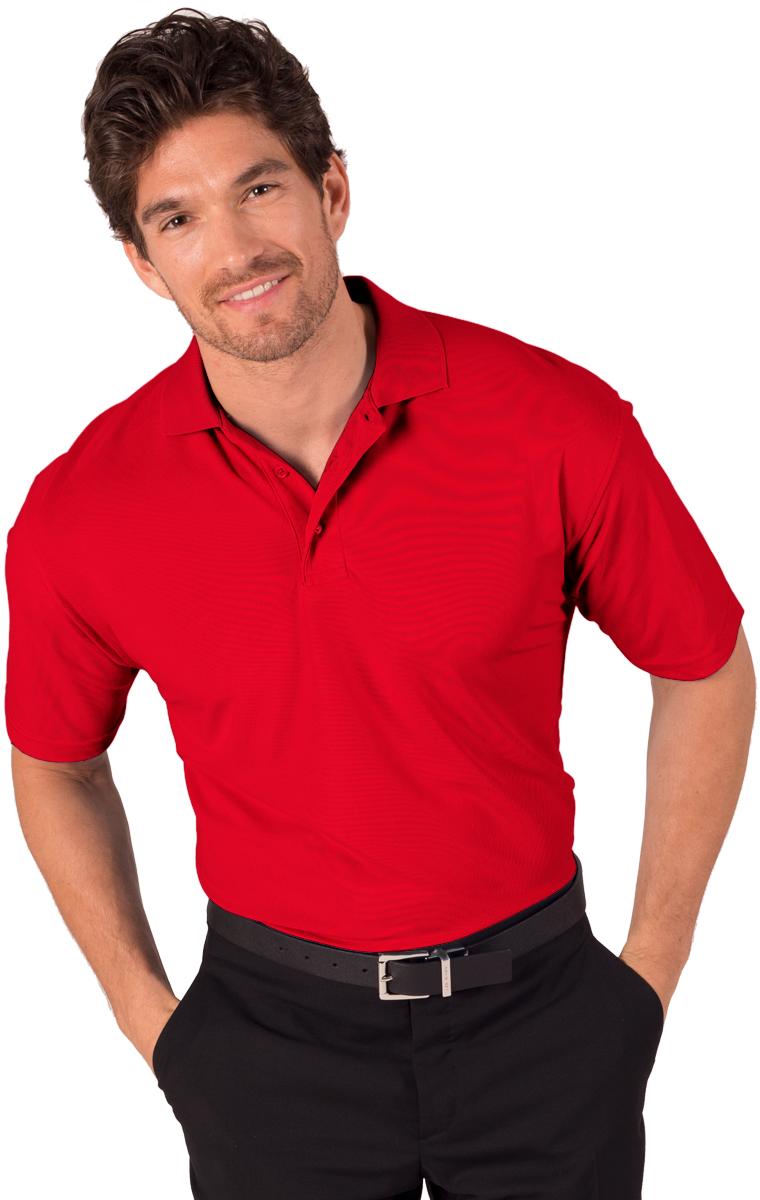 MENS S/S VALUE PIQUE POLO  -  RED 2 EXTRA LARGE SOLID