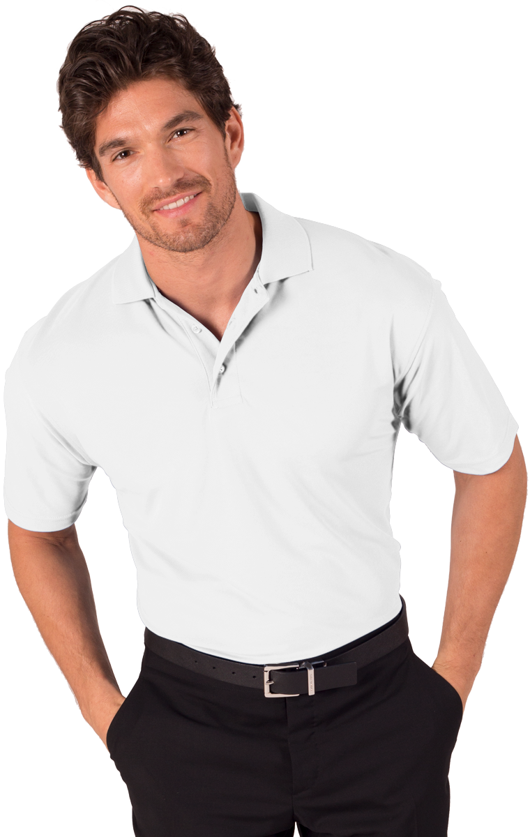 MENS S/S VALUE PIQUE POLO  -  WHITE 2 EXTRA LARGE SOLID