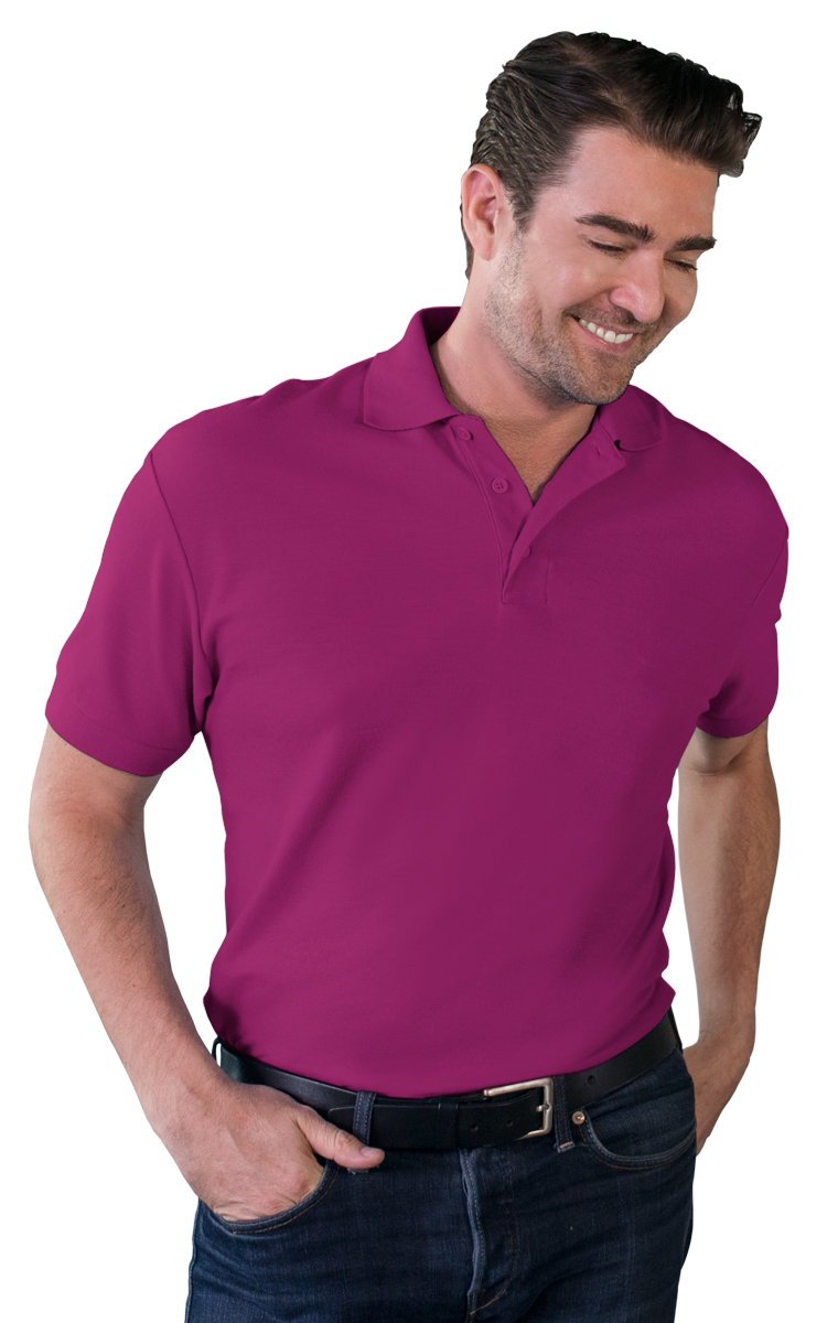 MENS VALUE SOFT TOUCH PIQUE POLO  -  BERRY 2 EXTRA LARGE SOLID