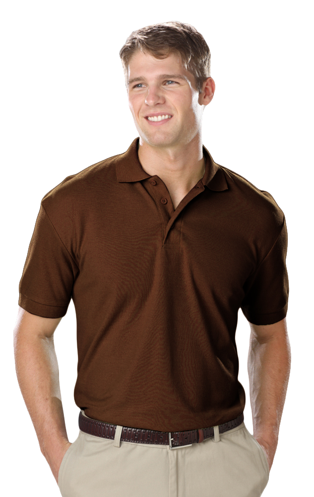 MENS VALUE SOFT TOUCH PIQUE POLO  -  CHOCOLATE 2 EXTRA LARGE SOLID