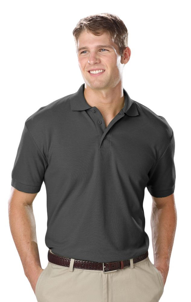 MENS VALUE SOFT TOUCH PIQUE POLO  -  GRAPHITE 2 EXTRA LARGE SOLID