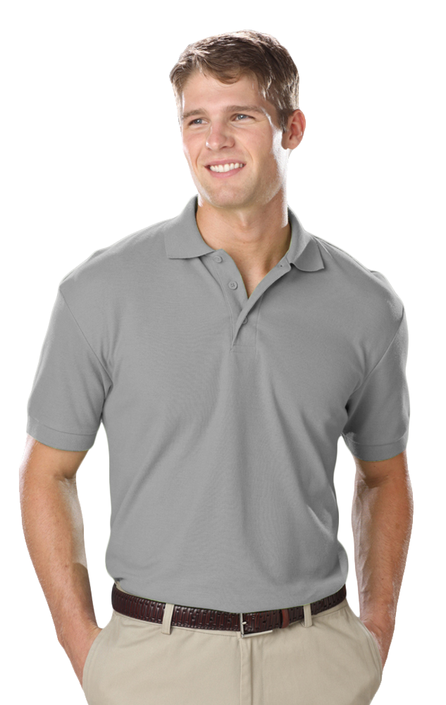 MENS VALUE SOFT TOUCH PIQUE POLO  -  GREY EXTRA LARGE SOLID