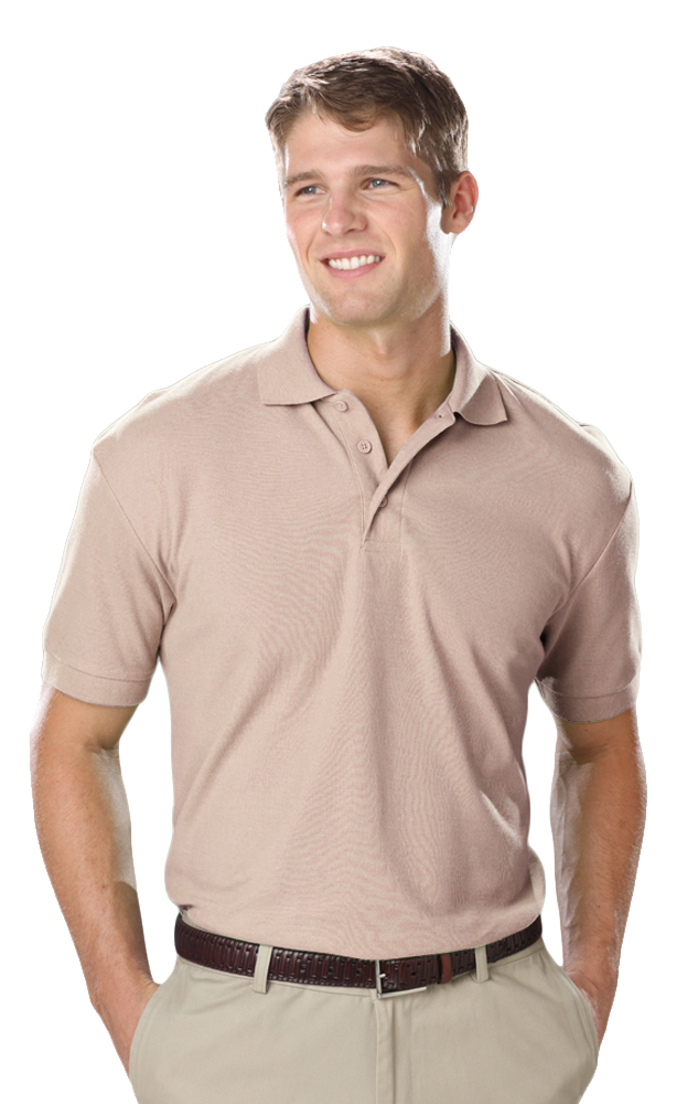 MENS VALUE SOFT TOUCH PIQUE POLO  -  NATURAL 2 EXTRA LARGE SOLID