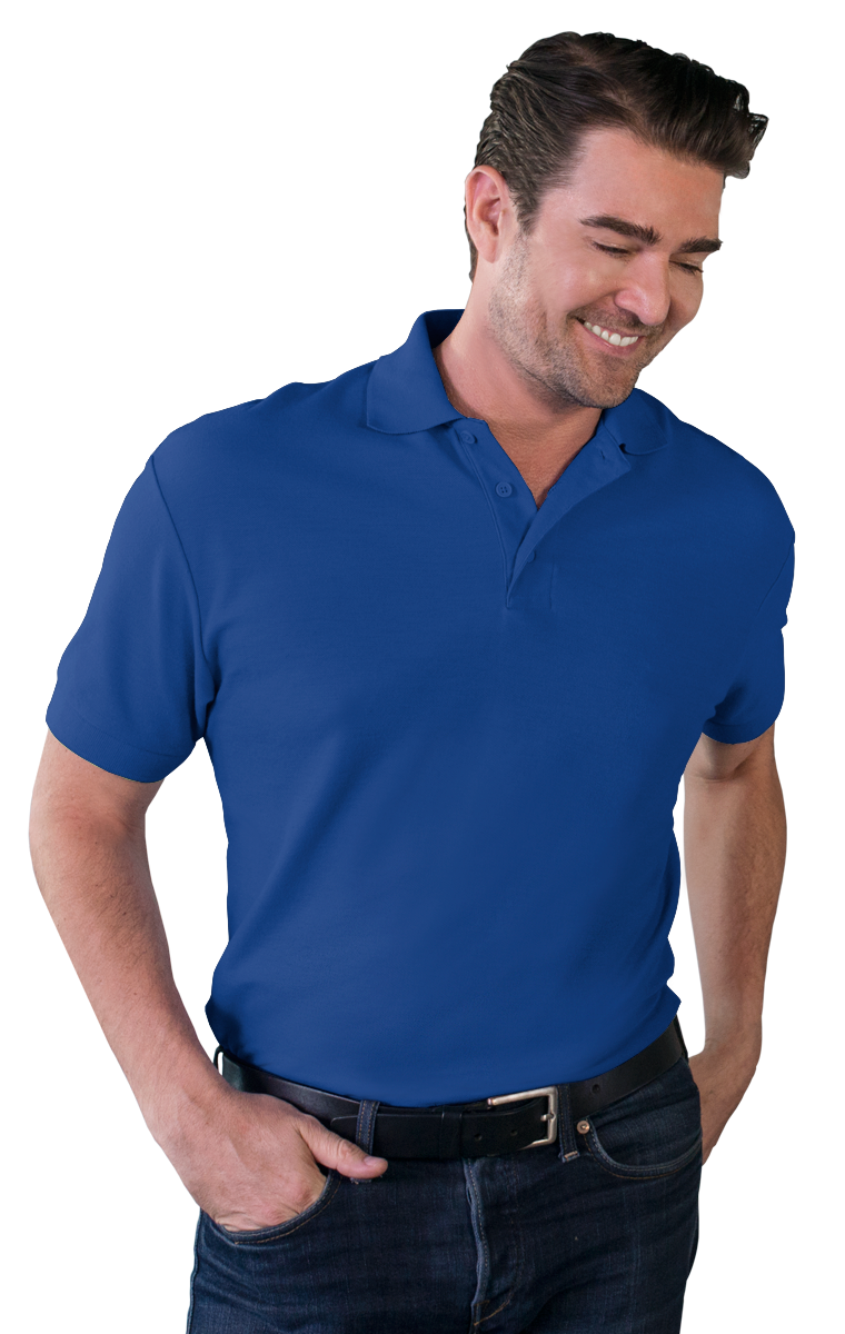 MENS VALUE SOFT TOUCH PIQUE POLO  -  ROYAL 2 EXTRA LARGE SOLID