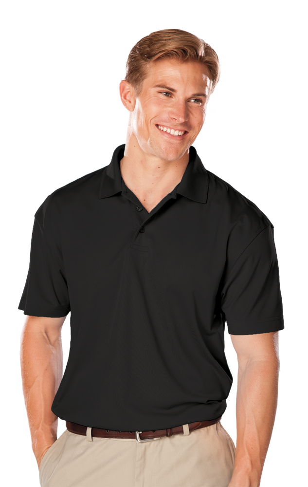 MENS AVENGER MICRO PIQUE S/S POLO BLACK 2 EXTRA LARGE TALL SOLID