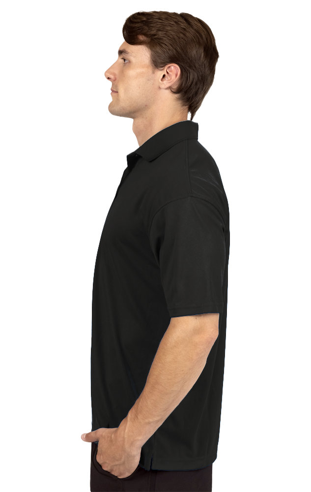 MENS AVENGER MICRO PIQUE S/S POLO BLACK 2 EXTRA LARGE TALL SOLID