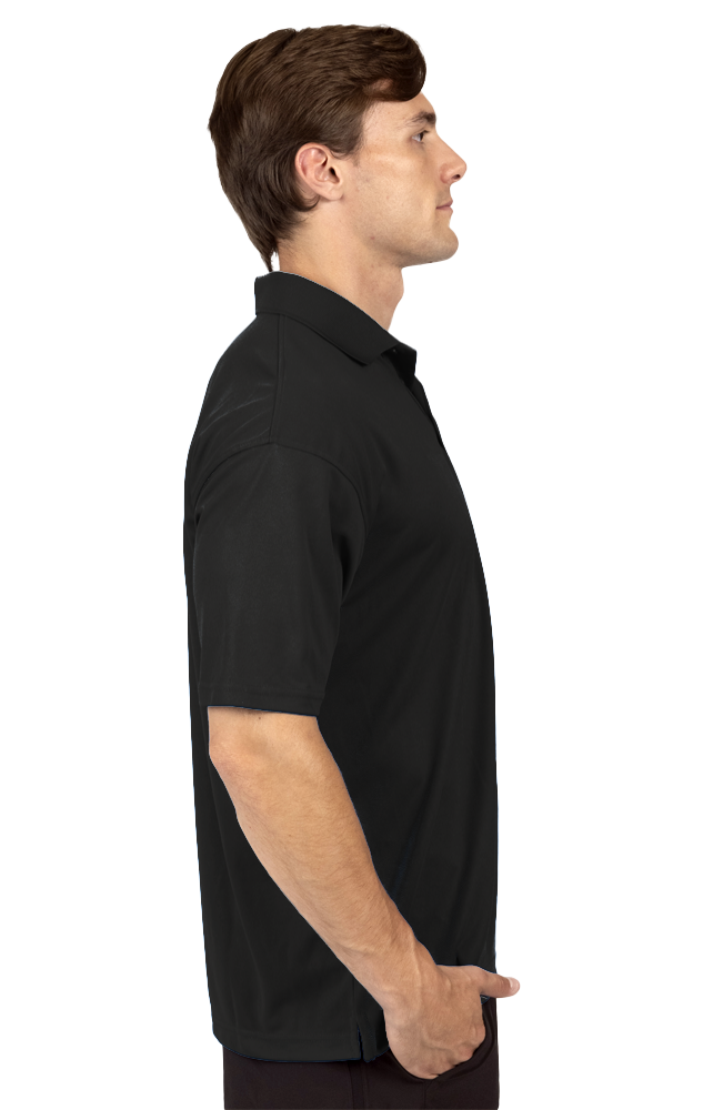 MENS AVENGER MICRO PIQUE S/S POLO BLACK 2 EXTRA LARGE TALL SOLID