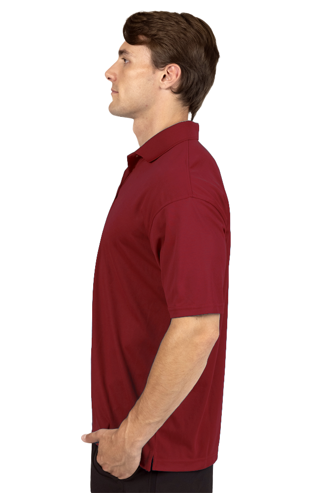 MENS AVENGER MICRO PIQUE S/S POLO BURGUNDY 2 EXTRA LARGE SOLID