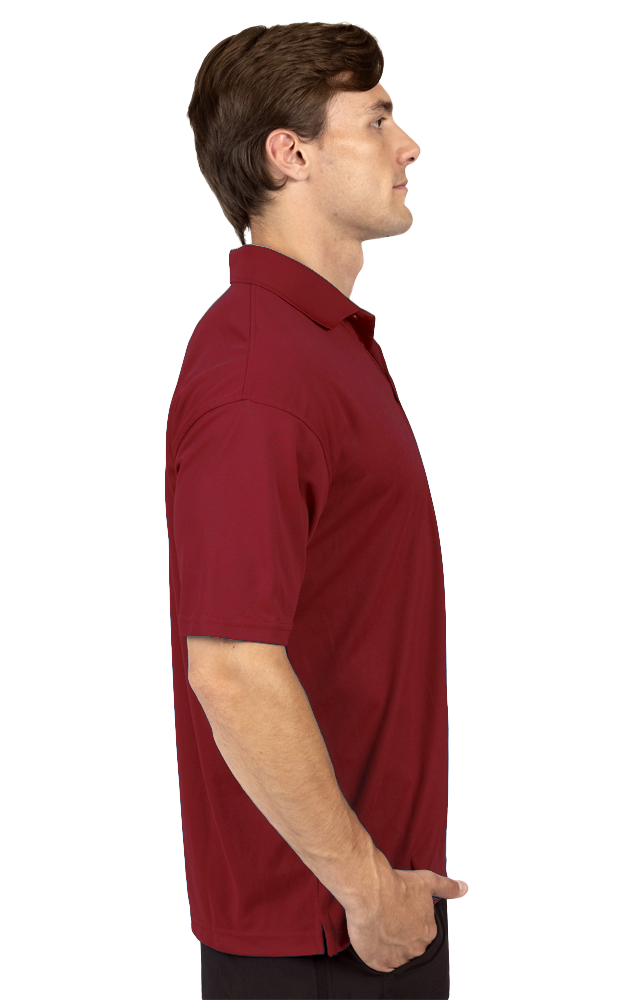 MENS AVENGER MICRO PIQUE S/S POLO BURGUNDY 2 EXTRA LARGE SOLID