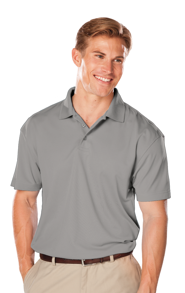 MENS AVENGER MICRO PIQUE S/S POLO GREY 2 EXTRA LARGE SOLID