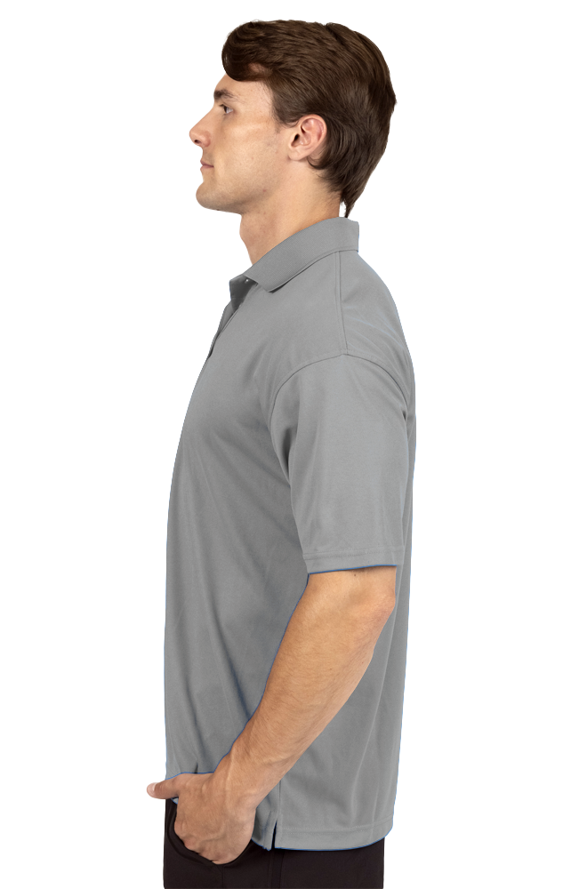 MENS AVENGER MICRO PIQUE S/S POLO GREY 2 EXTRA LARGE SOLID