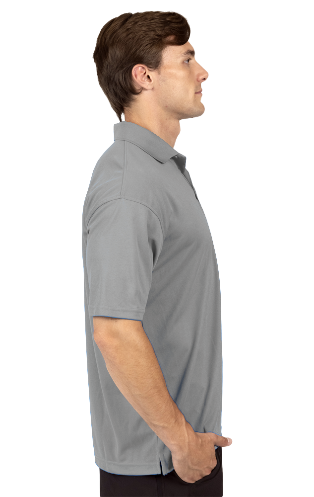 MENS AVENGER MICRO PIQUE S/S POLO GREY 2 EXTRA LARGE SOLID