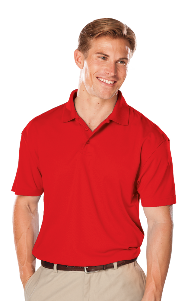 MENS AVENGER MICRO PIQUE S/S POLO RED SMALL SOLID