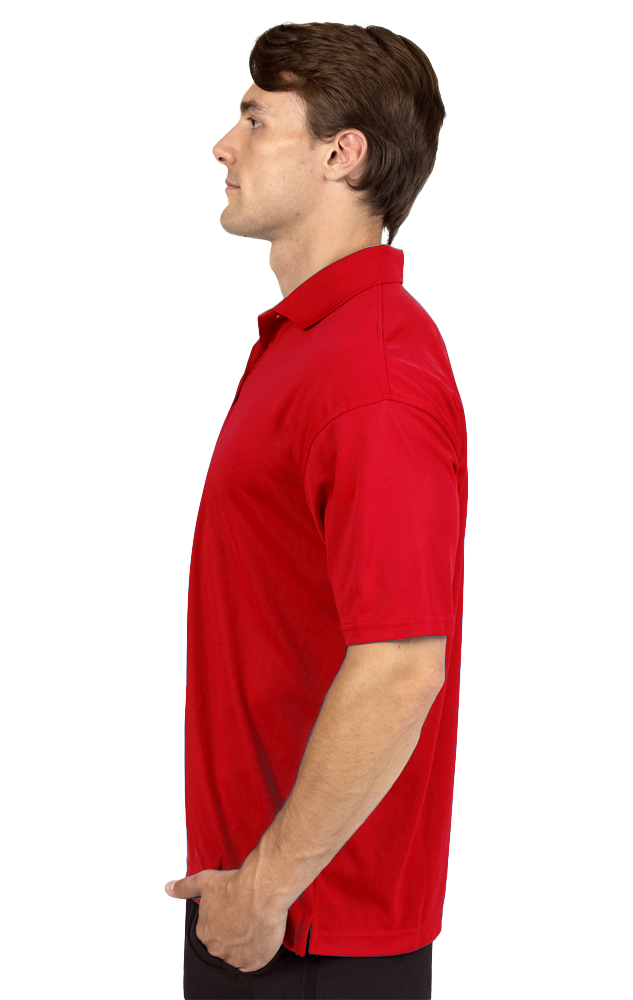 MENS AVENGER MICRO PIQUE S/S POLO RED SMALL SOLID