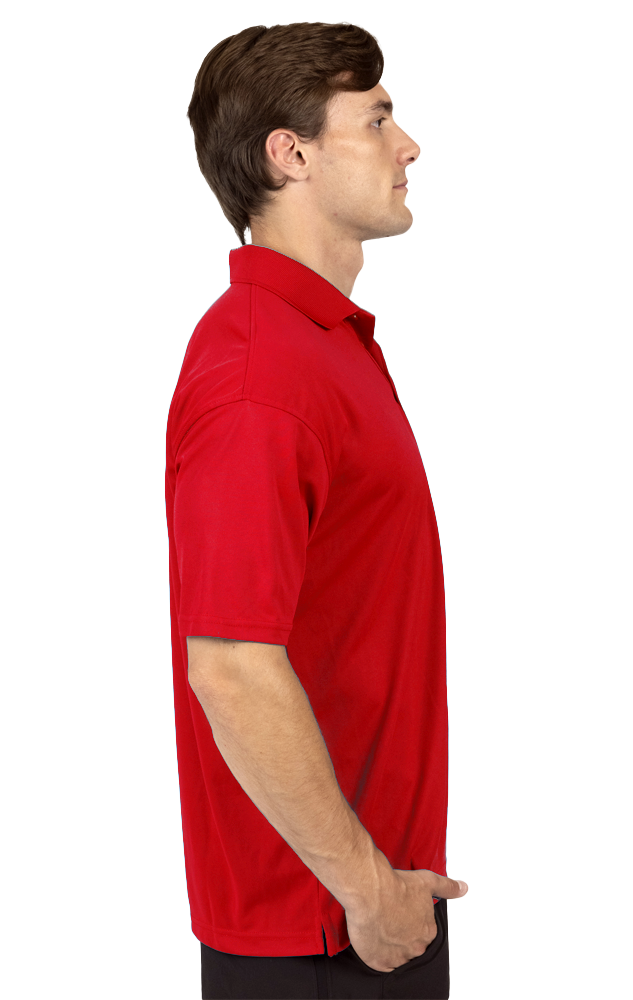 MENS AVENGER MICRO PIQUE S/S POLO RED SMALL SOLID