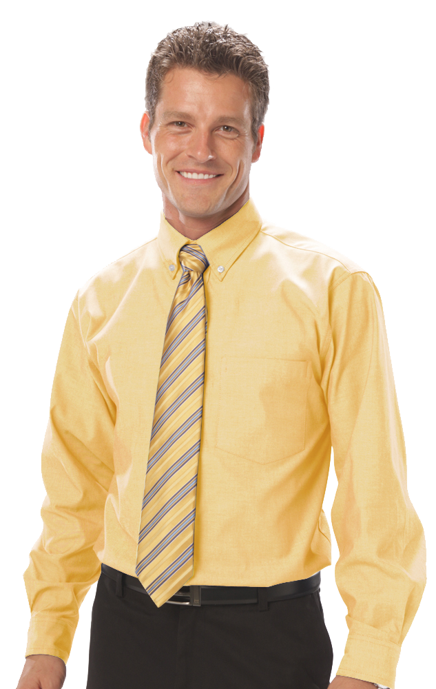 MENS LONG SLEEVE OXFORD ###  -  MAIZE 2 EXTRA LARGE SOLID