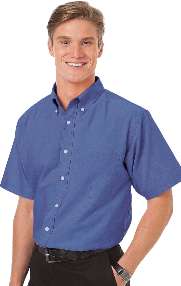 MENS SHORT SLEEVE OXFORD  -  FRENCH BLUE 2 EXTRA LARGE SOLID