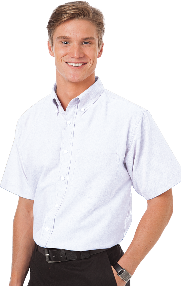 MENS SHORT SLEEVE OXFORD  -  WHITE 2 EXTRA LARGE SOLID