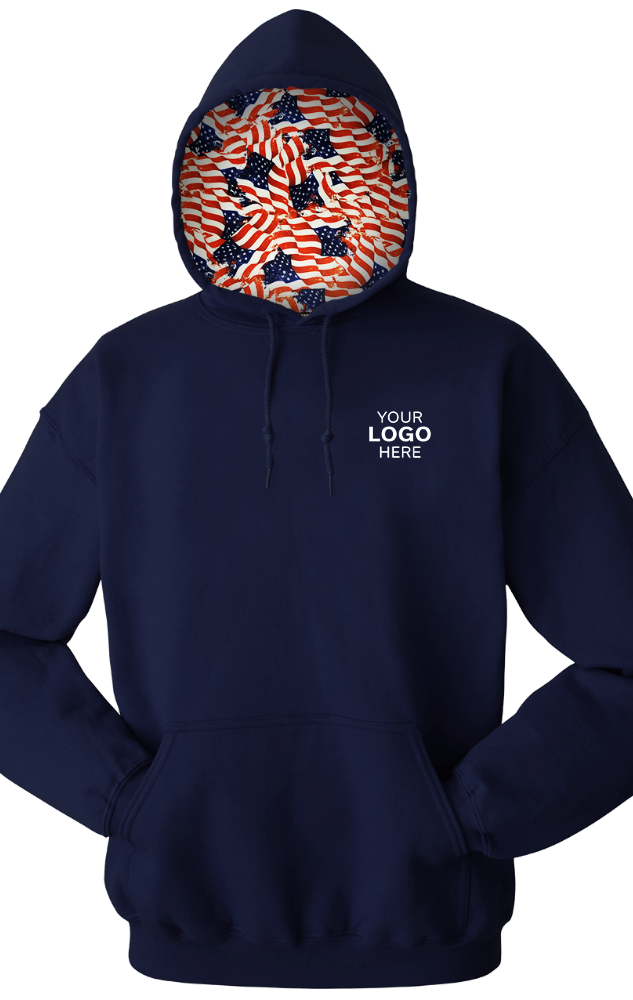 Americana ADULT FLEECE PULLOVER HOODIE NAVY SMALL SOLID