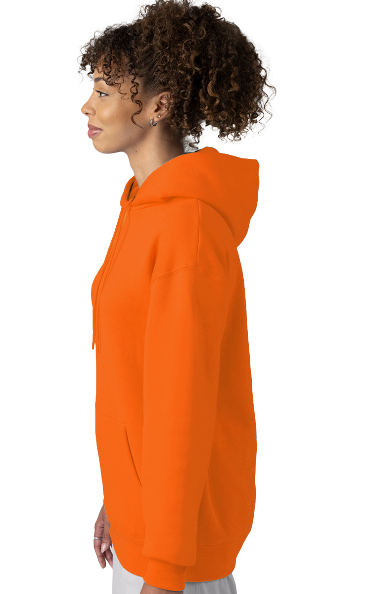 ADULT FLEECE PULLOVER HOODIE  -  ORANGE EXTRA SMALL SOLID