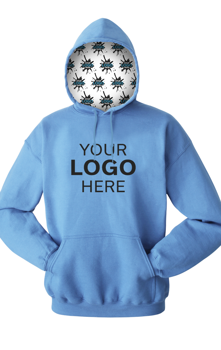 YOUR LOGO HERE FLEECE PULLOVER HOODIE CAROLINA BLUE EXTRA SMALL SOLID