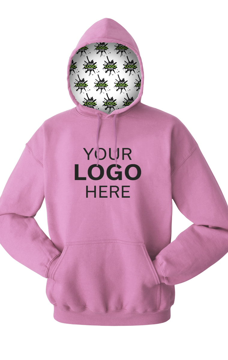 YOUR LOGO HERE FLEECE PULLOVER HOODIE DARK PINK EXTRA SMALL SOLID