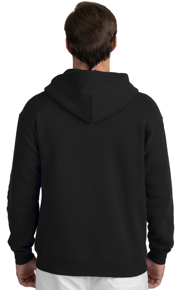 ADULT FLEECE ZIP FRONT HOODIE  -  BLACK EXTRA SMALL SOLID