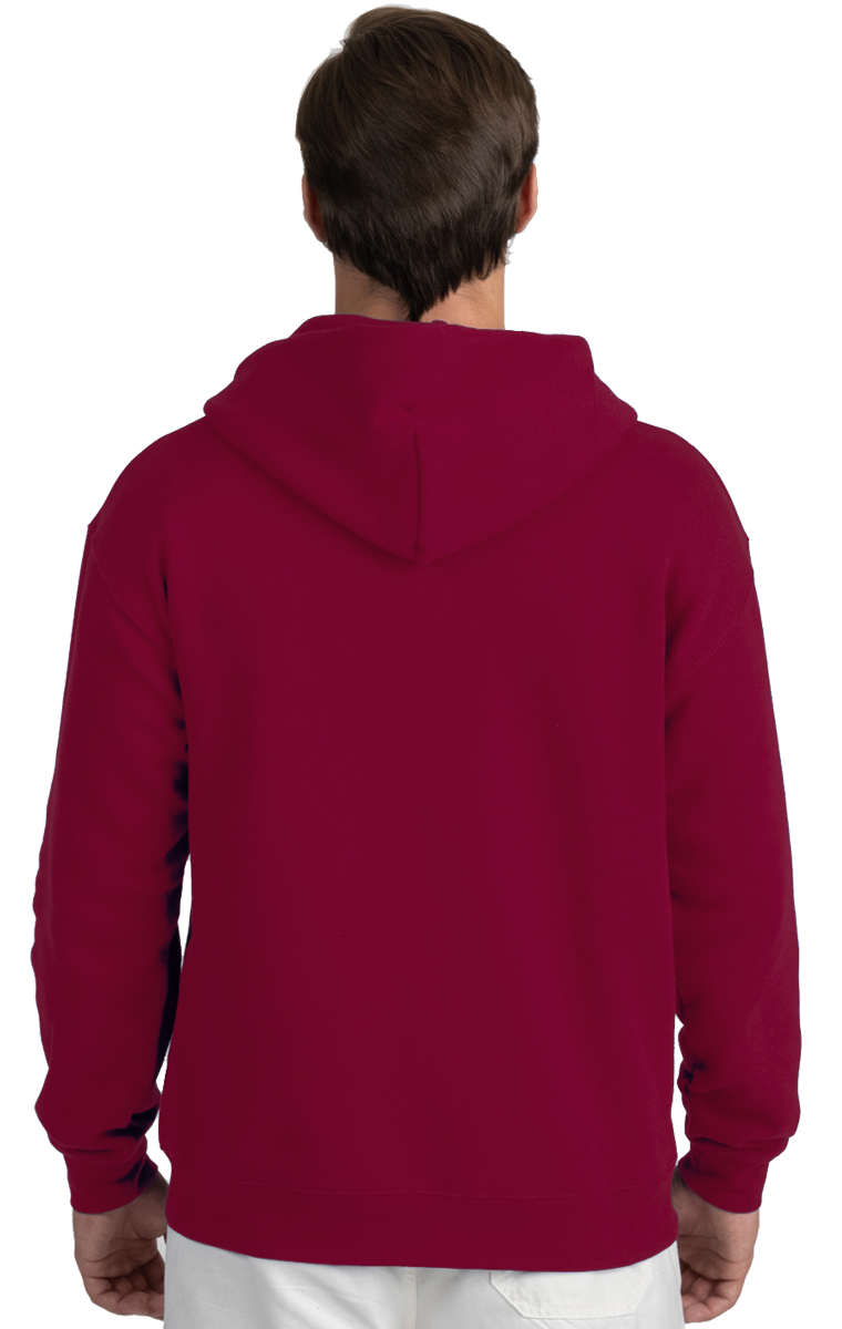 ADULT FLEECE ZIP FRONT HOODIE  -  BURGUNDY EXTRA SMALL SOLID