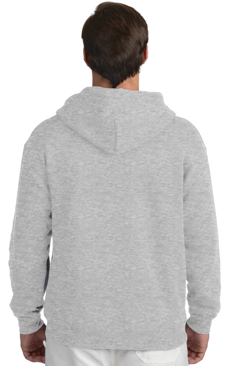 ADULT FLEECE ZIP FRONT HOODIE  -  HEATHER GREY EXTRA SMALL SOLID