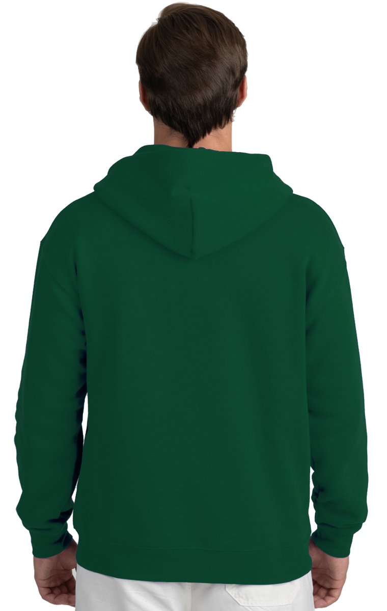 ADULT FLEECE ZIP FRONT HOODIE  -  HUNTER EXTRA SMALL SOLID