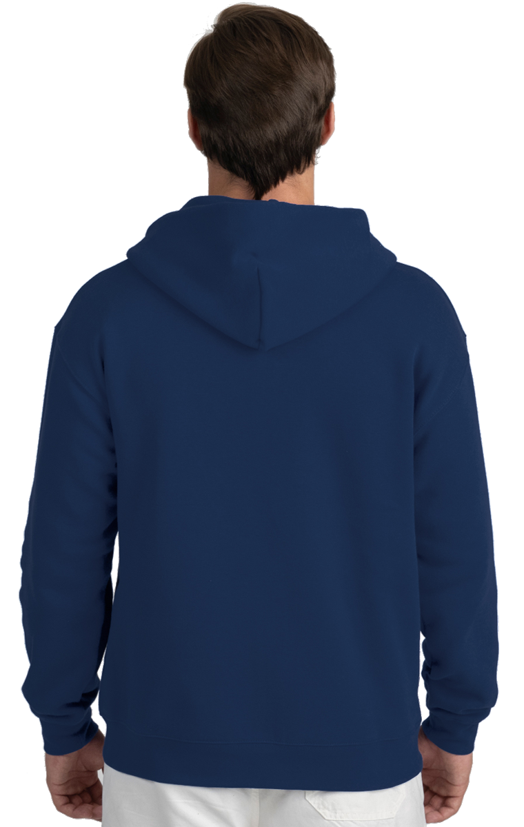 ADULT FLEECE ZIP FRONT HOODIE  -  NAVY EXTRA SMALL SOLID