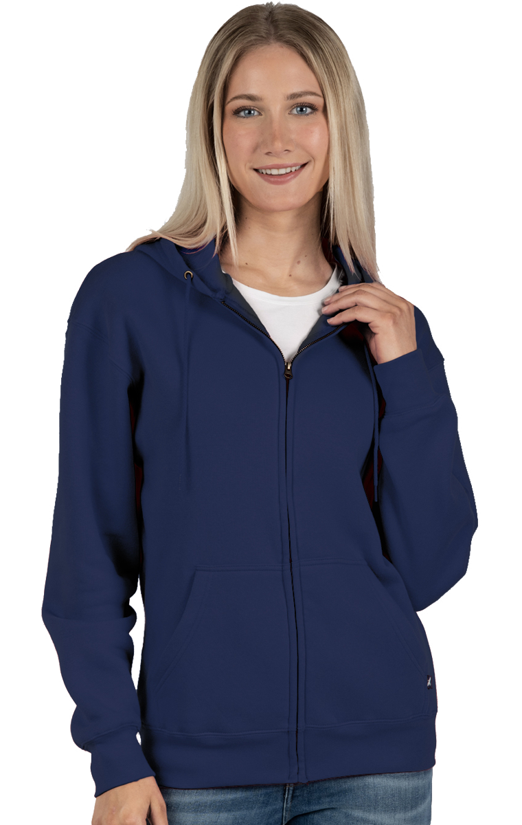 ADULT FLEECE ZIP FRONT HOODIE  -  NAVY EXTRA SMALL SOLID