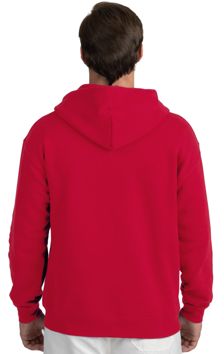 ADULT FLEECE ZIP FRONT HOODIE  -  RED EXTRA SMALL SOLID