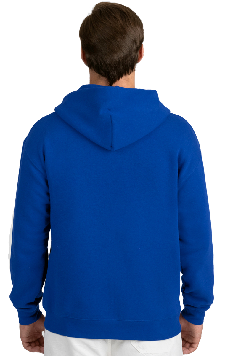 ADULT FLEECE ZIP FRONT HOODIE  -  ROYAL EXTRA SMALL SOLID