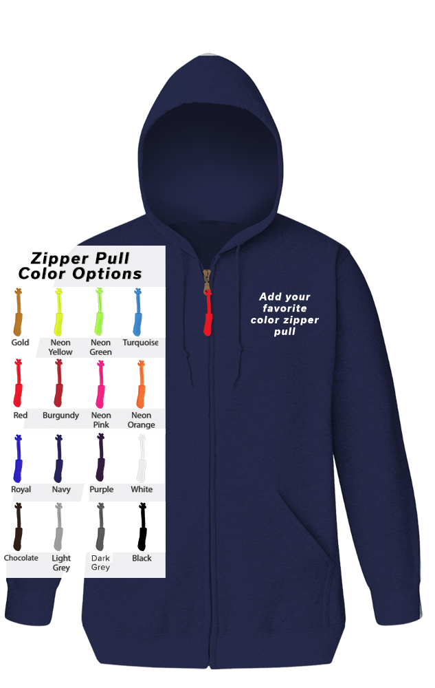 CUSTOM ZIPPER PULL ZIP FRONT HOODIE NAVY 2 EXTRA LARGE TALL SOLID